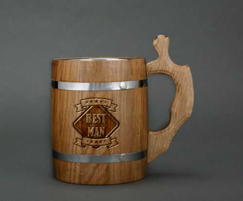 Personalised gift, engraving, wooden beer mug - MADEheart.com